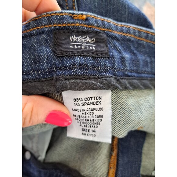 Womens Mossimo Bootcut Stretch Denim Jeans Size 14 Dark Wash Cotton Blend Y2K - Picture 6 of 12